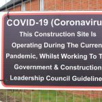 Safety signs on the new housing estate