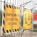 Safety signs on the new housing estate